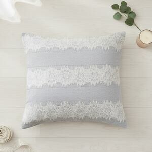 Anthropologie Gray Euro Sham Pillow Cover - Laced Jersey Collection